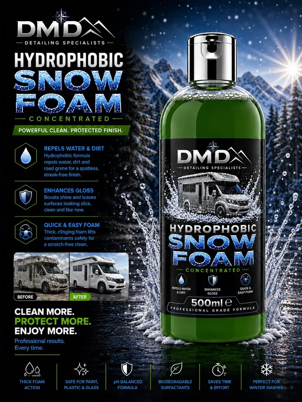 DMD Hydrophobic Snow Foam 500ml bottle advert