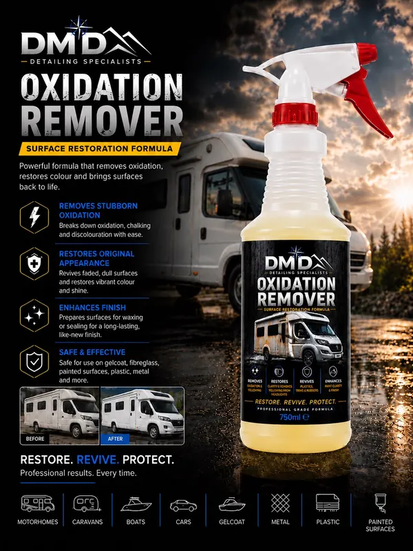 DMD Oxidation Remover spray bottle, Surface Restoration Formula advert