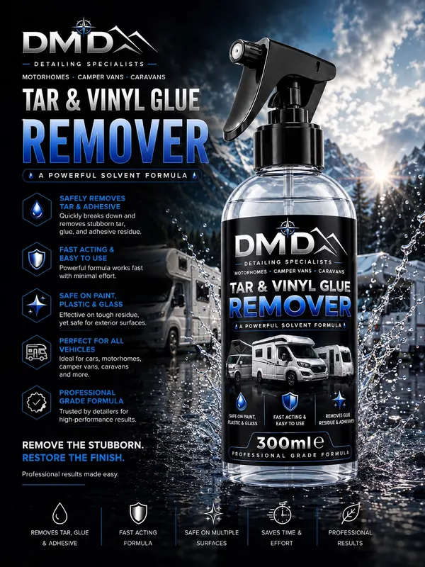 DMD Tar & Vinyl Glue Remover 300ml spray bottle advert