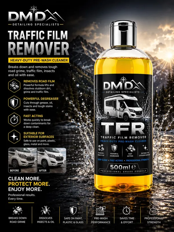 DMD Traffic Film Remover 500ml bottle advert
