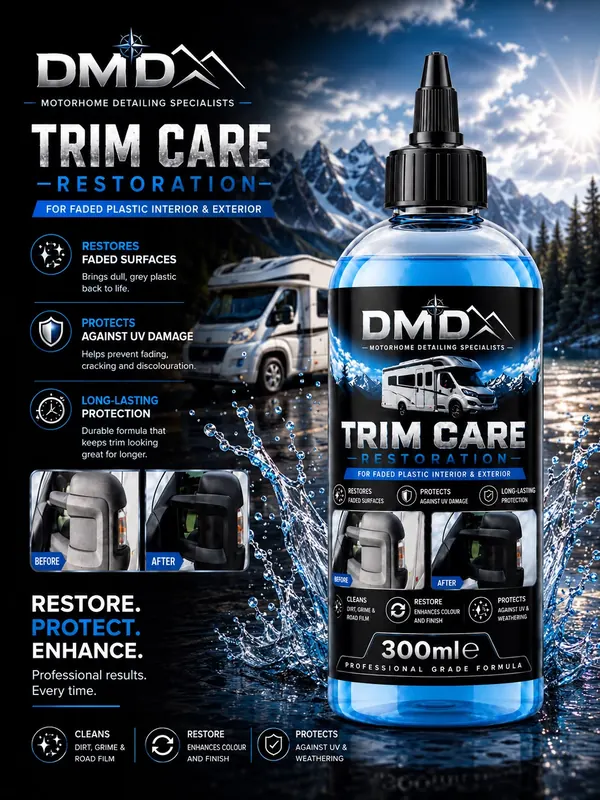 DMD Trim Care Restoration 300ml bottle advert